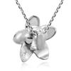 AeraVida Tropical Satin Shine Hawaiian Plumeria Flower .925 Sterling Silver Pendant Necklace | Elegant Sterling Silver Necklace for Women view 3