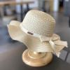 Baby Girl Hats Children's Girls Sunscreen Hat Summer Bow Sun Hat Straw Hat Braided Hat Beach Hat (Beige, 5-10 Years) view 3
