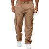 GOKKILRW Mens Outdoor Cargo Athletic Pants Relaxed Fit Stretch Workout Casual Jogger Pants Fashion Military Combat Work Pants(Khaki,Medium) view 2