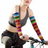 Colorful Mexican Striped Cooling Arm Sleeves for Men Women, Tribe Ethnic Rainbow UV Protection Arm Sleeves, (S) view 2