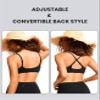 CRZ YOGA A-C Scoop Neck Bikini Tops for Women - Padded Adjustable Bathing Swimsuit Spaghetti Straps Swim Sports Bra Black X-Large view 4