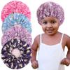 CACASO 4 Pieces Kids Satin Bonnet Sleeping Cap, Adjustable Satin Sleep Cap for Sleeping Hair, Double Layer Reversible Soft Night Hats for Natural Hair Toddler Child Baby (B-Unicorn) view 1