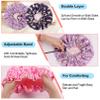 CACASO 4 Pieces Kids Satin Bonnet Sleeping Cap, Adjustable Satin Sleep Cap for Sleeping Hair, Double Layer Reversible Soft Night Hats for Natural Hair Toddler Child Baby (B-Unicorn) view 3