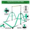 kechery Foldable Gymnastics Bar with Mat, Rings and Bar Pad for Junior Kids, 3'-5' Adjustable Height and Expandable Gymnastics Horizontal Bar Indoor Equipment for Kid's Training at Home. view 4
