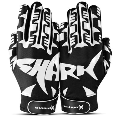 SHARKOX Non-Slip Tacky Football Gloves Ball Feel Sensation, Football Receiver Gloves in Youth, Adult, and Kid Sizes, Ultra Sticky Silicone Strong Palm Grip (White, Adult X-Large)