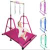 kechery Foldable Gymnastics Bar with Mat, Rings and Bar Pad for Junior Kids, 3'-8' Adjustable Height and Expandable Gymnastics Horizontal Bar Indoor Equipment for Kid's Training at Home. view 1