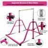 kechery Foldable Gymnastics Bar with Mat, Rings and Bar Pad for Junior Kids, 3'-8' Adjustable Height and Expandable Gymnastics Horizontal Bar Indoor Equipment for Kid's Training at Home. view 4