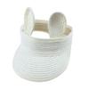 Newborn Hats Girl Adjustable Bunny Visor Folding Boy Sun Straw Kids Baby Hat Summer Cap Baby Care (White, One Size) view 1