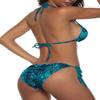 Women Two Piece Swimsuit Sexy Swimwear Halter String Triangle Bikini Sets Blue Snake L view 3