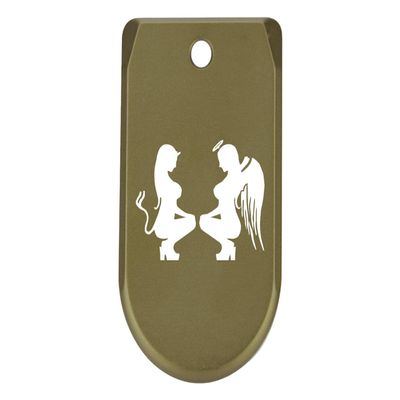 NDZ Performance Magazine Base Plate Finger Extension for Sig Sauer P365X P365 XL 9MM Laser Engraved Anodized Aluminum in Olive Drab Green - Naughty and Nice Girls
