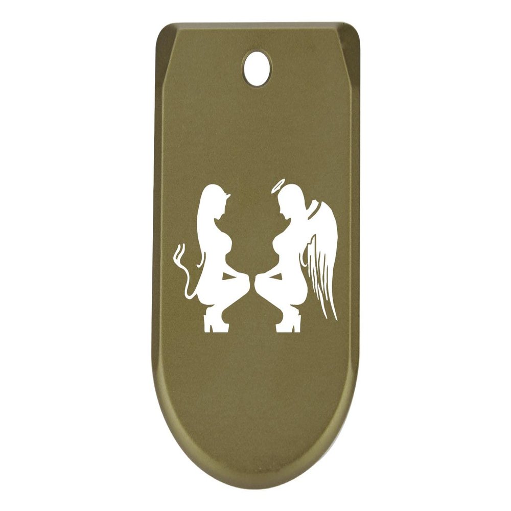 NDZ Performance Magazine Base Plate Finger Extension for Sig Sauer P365X P365 XL 9MM Laser Engraved Anodized Aluminum in Olive Drab Green - Naughty and Nice Girls
