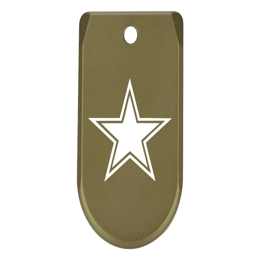 NDZ Performance Magazine Base Plate Finger Extension for Sig Sauer P365X P365 XL 9MM Laser Engraved Anodized Aluminum in Olive Drab Green - Dallas Star