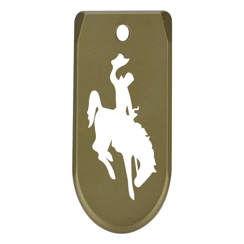 NDZ Performance Magazine Base Plate Finger Extension for Sig Sauer P365X P365 XL 9MM Laser Engraved Anodized Aluminum in Olive Drab Green - Bucking Bronco 1