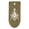 NDZ Performance Magazine Base Plate Finger Extension for Sig Sauer P365X P365 XL 9MM Laser Engraved Anodized Aluminum in Olive Drab Green - Masonic Mason Calipers G Logo view 1