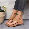 Ladmiple Shoes For Women Slip On Womens Sandals Flip Flops for Women with Arch Support Cushion Summer Casual Rhinestone Wedge sandal Shoes view 3