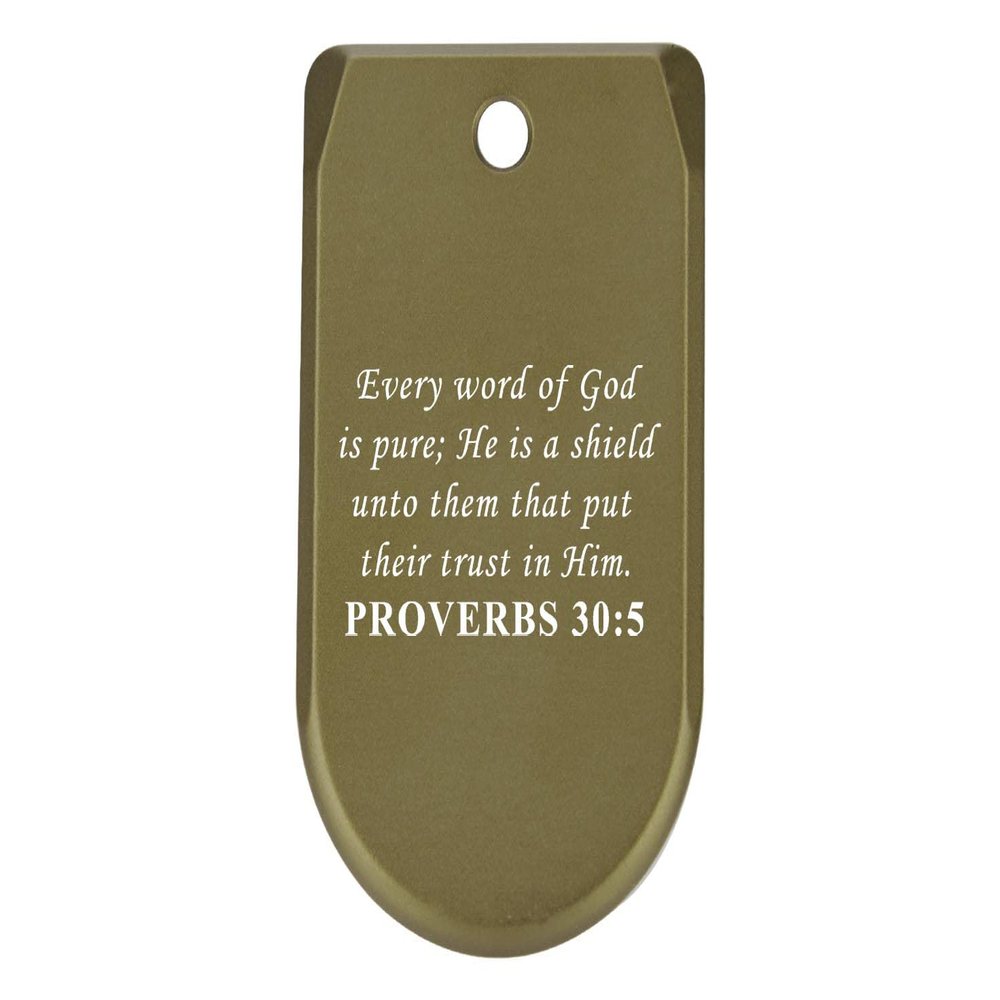 NDZ Performance Magazine Base Plate Finger Extension for Sig Sauer P365X P365 XL 9MM Laser Engraved Anodized Aluminum in Olive Drab Green - Bible Proverbs 30:5