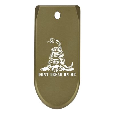 NDZ Performance Magazine Base Plate Finger Extension for Sig Sauer P365X P365 XL 9MM Laser Engraved Anodized Aluminum in Olive Drab Green - Don't Tread On Me Snake Squares