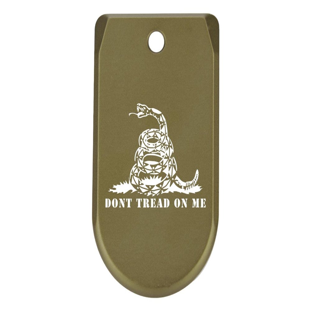 NDZ Performance Magazine Base Plate Finger Extension for Sig Sauer P365X P365 XL 9MM Laser Engraved Anodized Aluminum in Olive Drab Green - Don't Tread On Me Snake Squares