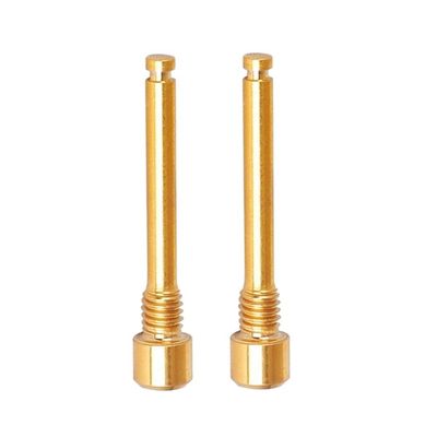 HUFFA 2pcs MTB Bike Bolts Road Mountain Bicycle Oil Disc Brake Titanium Bolt Threaded Pin Inserts Screw for Parts (Color : Gold)