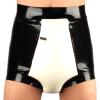 Black and White Inflatable Sexy Latex Diaper Shorts Rubber Briefs Underpants Underwear Pants,Purple with White,Female XXL view 3