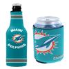 Football Can & Bottle Holder Insulator Beverage Huggie Cooler (Miami Aqua Crest/Logo (Dolphins)) view 1