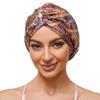 Adjustable Silk Satin Bonnet for Sleeping Hair Wrap, Double Layer Sleep Cap, Night Turban for Large Long Curly Braid Women Men Hair - Bohemia Yellow view 1