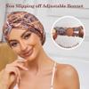 Adjustable Silk Satin Bonnet for Sleeping Hair Wrap, Double Layer Sleep Cap, Night Turban for Large Long Curly Braid Women Men Hair - Bohemia Yellow view 2