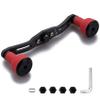 HEIGHTEN 110mm/120mm Fishing Reel Handle for Shimano Daiwa Abu Garcia Penn Kastking Lew's Baitcasting Reel Power Crank Accessory (Red & Black, 110mm Carbon Handle 24mm TPE Knob) (0430) view 1