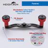 HEIGHTEN 110mm/120mm Fishing Reel Handle for Shimano Daiwa Abu Garcia Penn Kastking Lew's Baitcasting Reel Power Crank Accessory (Red & Black, 110mm Carbon Handle 24mm TPE Knob) (0430) view 3