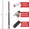AB Earth 58" Pool Cue Stick Canadian Maple 13mm Tip Billiard Cue with Irish Linen Wrap (Red, 20oz) view 3