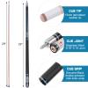 AB Earth 58" Pool Cue Stick Canadian Maple 13mm Tip Billiard Cue with Irish Linen Wrap (Blue, 18oz) view 3