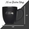 Rico Industries NFL Football Seattle Seahawks Main 15oz Laser Engraved Matte Black Ceramic Bistro Mug - For Hot or Cold Drinks view 4