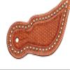 Grewal Equestrian Indio Western Leather Spur Straps in Oakbark with Stamped Weave Design and Nickel-Plated Berry Buckles, Horse Riding Accessories, Boot Straps view 2