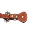 Grewal Equestrian Indio Western Leather Spur Straps in Oakbark with Stamped Weave Design and Nickel-Plated Berry Buckles, Horse Riding Accessories, Boot Straps view 4