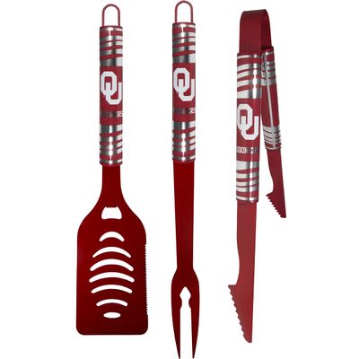 Siskiyou Sports NCAA Oklahoma Sooners 3 pc Color BBQ Tool Set, Team Colors, One Size