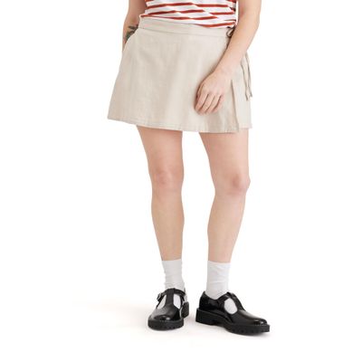 Docker's Women's Mid Rise Mini Skort, (New) Sahara Khaki, 30
