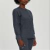 Landau Essentials Women's Relaxed Fit 4-Pocket Snap-Front Jacket with Crew Neck and Cell Phone Pocket 7525 Graphite view 2