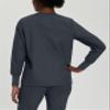Landau Essentials Women's Relaxed Fit 4-Pocket Snap-Front Jacket with Crew Neck and Cell Phone Pocket 7525 Graphite view 3