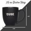 Rico Industries NCAA Syracuse Orange Main 15oz Laser Engraved Matte Black Ceramic Bistro Mug - For Hot or Cold Drinks view 4