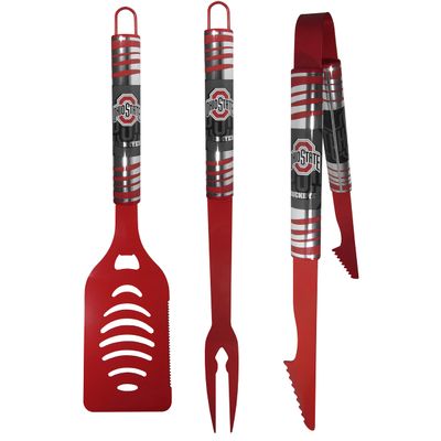 Siskiyou Sports NCAA Ohio State Buckeyes 3 pc Color BBQ Tool Set, Team Colors, One Size