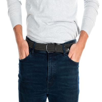 Funky Junque Elastic Stretch Belts -Black/Grey Mix (XXL)