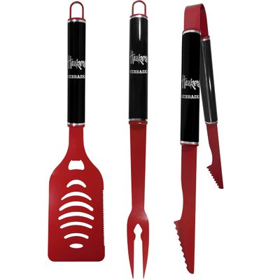 Siskiyou Sports NCAA Nebraska Cornhuskers 3 pc Color and Black BBQ Set, Team Colors, One Size
