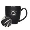 Rico Industries NFL Football Miami Dolphins Main 15oz Laser Engraved Matte Black Ceramic Bistro Mug - For Hot or Cold Drinks view 1