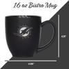 Rico Industries NFL Football Miami Dolphins Main 15oz Laser Engraved Matte Black Ceramic Bistro Mug - For Hot or Cold Drinks view 4