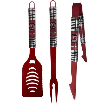 Siskiyou Sports NCAA South Carolina Fighting Gamecocks 3 pc Color BBQ Tool Set, Team Colors, One Size