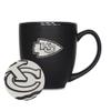Rico Industries NFL Football Kansas City Chiefs Main 15oz Laser Engraved Matte Black Ceramic Bistro Mug - For Hot or Cold Drinks view 1
