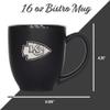 Rico Industries NFL Football Kansas City Chiefs Main 15oz Laser Engraved Matte Black Ceramic Bistro Mug - For Hot or Cold Drinks view 4