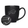 Rico Industries NFL Football Buffalo Bills Main 15oz Laser Engraved Matte Black Ceramic Bistro Mug - For Hot or Cold Drinks view 1