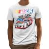 NASCAR American Pride Car 94 Racing Flags Men's and Women's Short Sleeve Unisex T-Shirt (White, Small) view 1