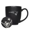 Rico Industries NFL Football New England Patriots Main 15oz Laser Engraved Matte Black Ceramic Bistro Mug - For Hot or Cold Drinks view 1